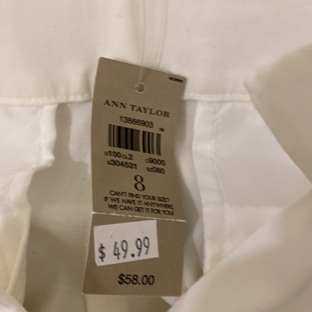 Ann Taylor Long white shorts - size 8 NWT - Picture 6 of 9